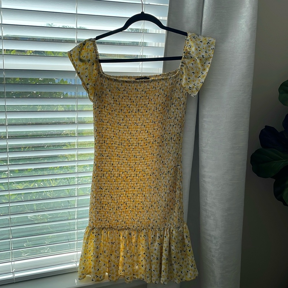 Cute flower print elastic dress